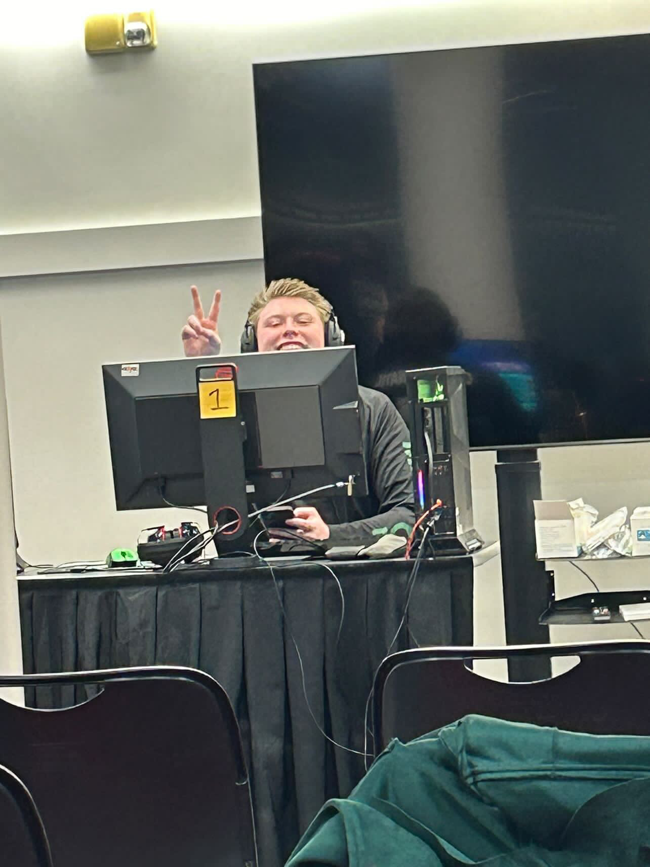 Aidan competing at a Valorant LAN match